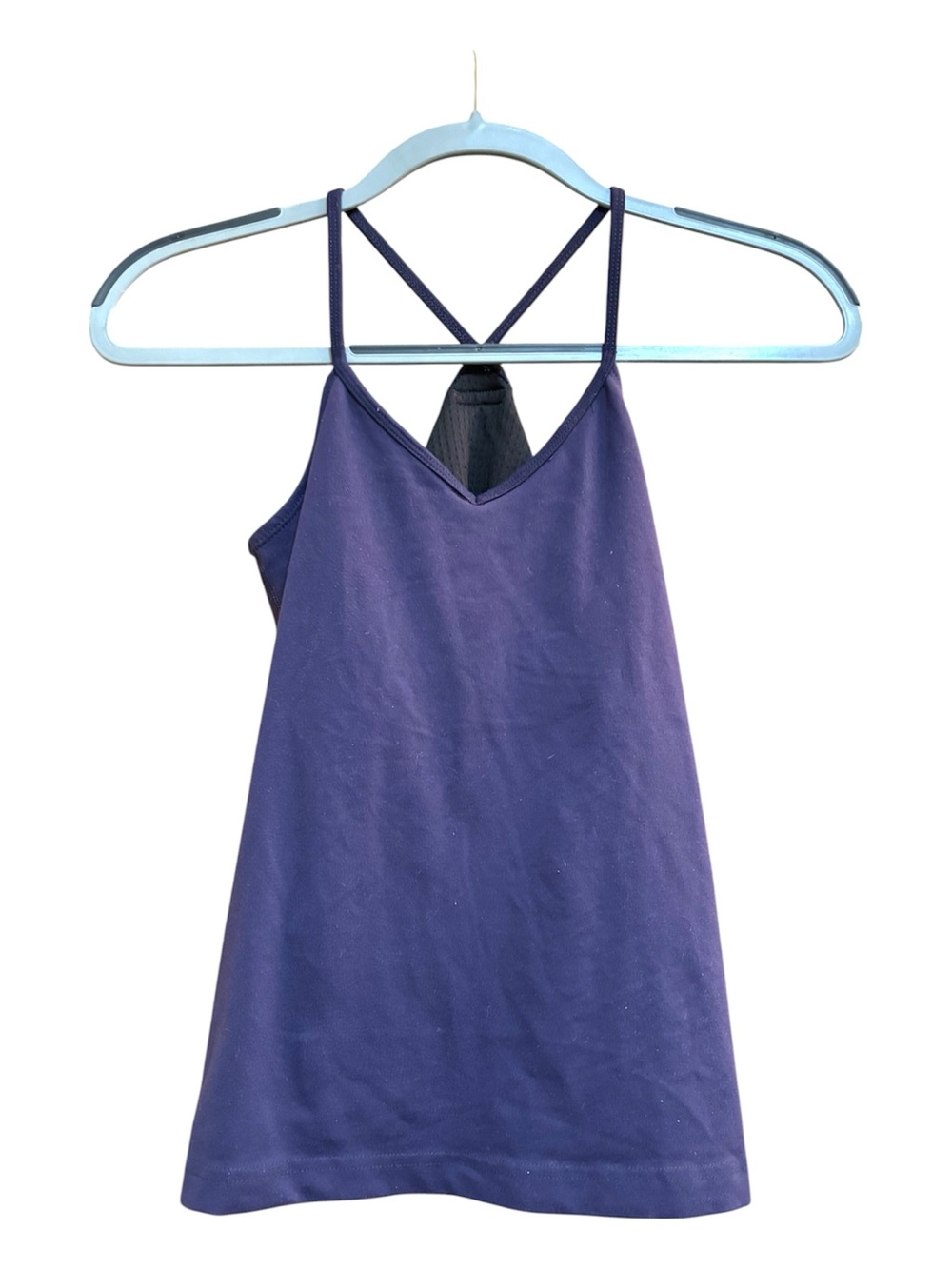 Hard Tail Navy Blue Lycra Camisole Cropped Racerback Lined Tank Top Size Small